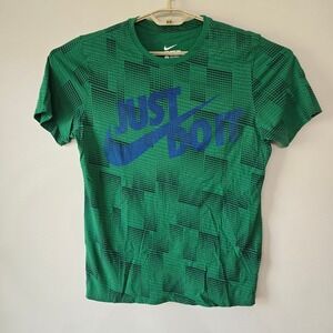 Nike Athletic Cut T-Shirt Just Do It Graphic Print Tee Green Mens‎ Large
